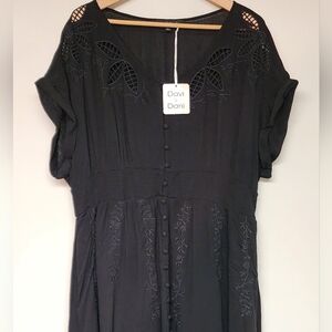 NWT DAVI & DANI Misselthwaite Garden Maxi Dress Hippie Goth Cottagecore 2X